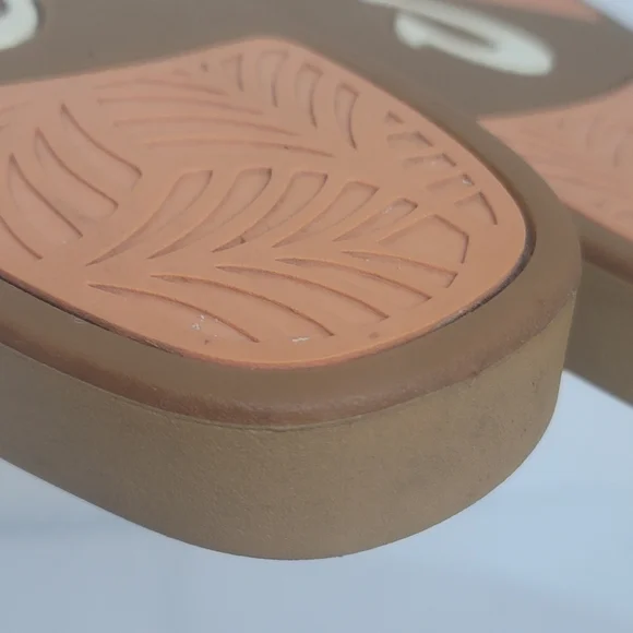 Olukai Kipe'a 'Olu Women's Leather Slide Boho Sahara Tan Beach Sandal 8 - Picture 11 of 16